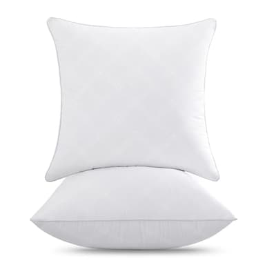 Oubonun 20x20 Throw Pillows Inserts Pack of 2, Decorative White Square Pillow Inserts, Premium Fluffy Pillow Insert Pair for Sofa Couch Living Room - Image 1