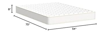 Best Price Mattress 8 Inch Tight Top Innerspring Hybrid Mattress - Comfort Foam Top with Bonnell Spring Base, Full White - Image 2
