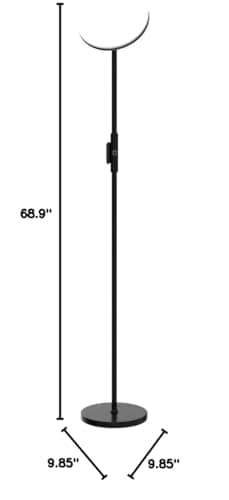 JOOFO Floor Lamp,30W/2400LM Sky LED Modern Torchiere 3 Color Temperatures Super Bright-Tall Standing Pole Light with Remote & Touch Control for Living Room,Bed Room,Office (Black) - Image 8