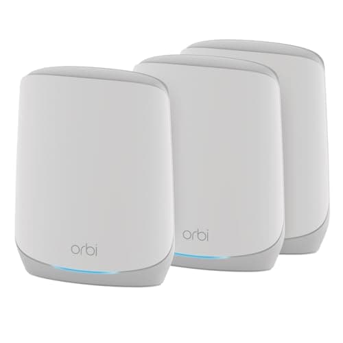 NETGEAR Orbi Whole Home Tri-Band WiFi 6 Mesh Network System (RBK753P) – Router with 2 Satellite Extenders – Security Features - Coverage up to 7,500 sq. ft., 75 Devices - AX5200 (Up to 5.2Gbps) - Image 1