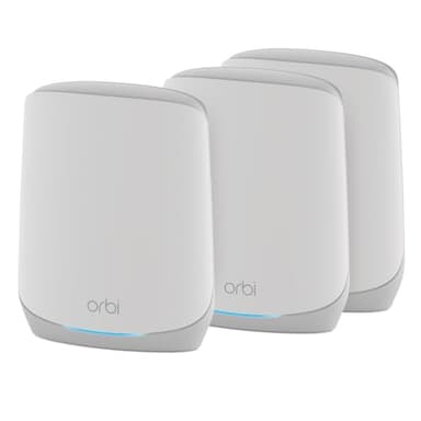 NETGEAR Orbi Whole Home Tri-Band WiFi 6 Mesh Network System (RBK753P) – Router with 2 Satellite Extenders – Security Features - Coverage up to 7,500 sq. ft., 75 Devices - AX5200 (Up to 5.2Gbps) - Image 1