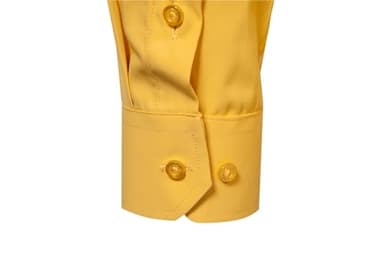 DELCARINO Men's Long Sleeve Button Up Shirts Solid Slim Fit Casual Business Formal Dress Shirt Yellow X-Small - Image 5