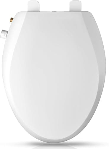 Clirass Elongated Bidet Toilet Seat with Quiet-Close, Non-Electric Bidet Mode with Dual Nozzles, Fit Elongated Toilet Seat, Adjustable Water Pressure with Brass inlet - Image 1