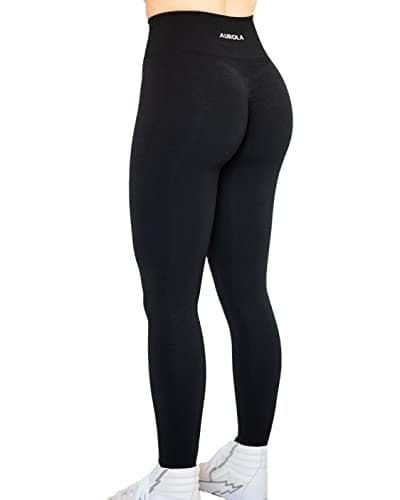 Workout Legging for Women Seamless Scrunch Yoga Pants 7/8 Tummy Control Running for Fitness Sport Active Ankle Legging-25'' (S, Black) - Image 1