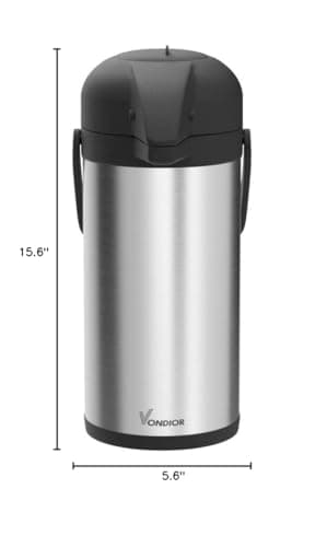 Coffee Carafe for Keeping Hot - 102oz/3L Airpot Coffee Dispenser with Pump - Insulated Stainless Steel Hot Beverage Dispenser for Parties - Thermal Carafe for Hot Drinks Water Tea Chocolate - Image 7