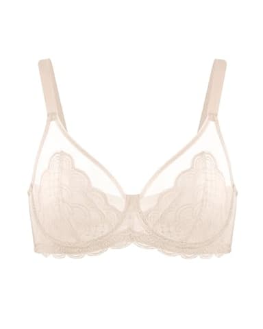 HSIA Minimizer Bras for Women Large Bust Full Coverage Lace Plus Size Bra - Mermaid Scales Light Pink - Image 5