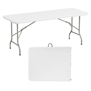 Elevon Folding Table, 6 Feet Heavy Duty Fold-in-Half Utility Table Indoor Outdoor for Camping, Picnic, Party - Image 1