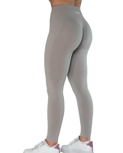 Seamless Scrunch Legging Women Yoga Pants 7/8 Tummy Control Workout Running for Fitness Sport Active Legging-25''(S,Silver Sconce - Image 1