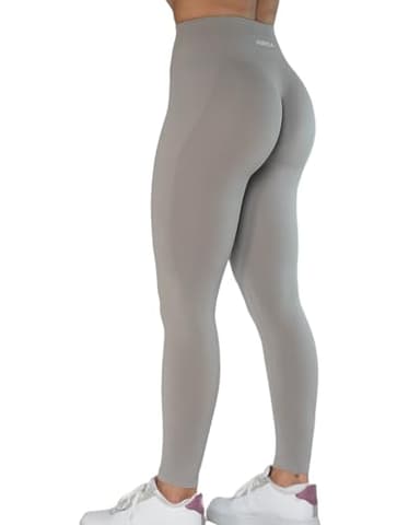 Seamless Scrunch Legging Women Yoga Pants 7/8 Tummy Control Workout Running for Fitness Sport Active Legging-25''(S,Silver Sconce - Image 1