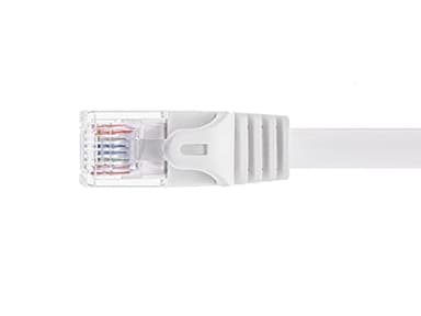 Monoprice Cat6 25ft White Flat Patch Cable UTP 30AWG 550MHz Pure Bare Copper Snagless RJ45 Flexboot Series Ethernet Cable - Image 4
