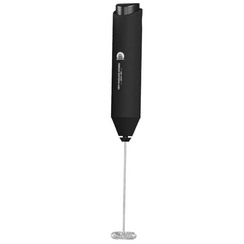 Powerful Milk Frother Wand - Mini Handheld Milk Frother with Stainless Steel Whisk - Battery-Powered Drink Mixer for Coffee, Lattes, Cappuccinos, Matcha - Coffee Enthusiasts Gift - Black - Image 1