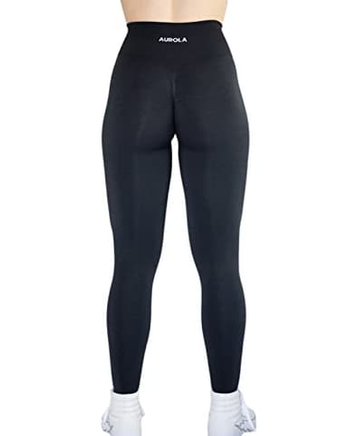 Workout Legging for Women Seamless Scrunch Yoga Pants 7/8 Tummy Control Running for Fitness Sport Active Ankle Legging-25'' (S, Black) - Image 2