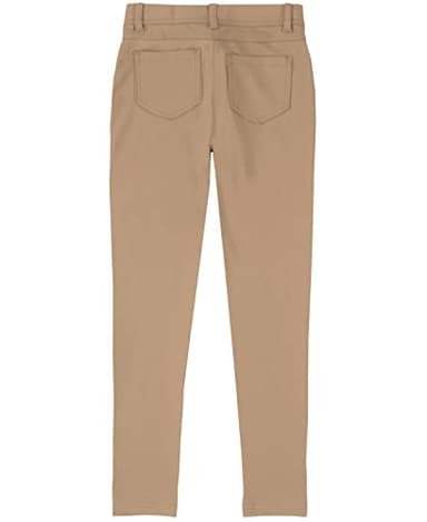 IZOD Girls School Uniform Stretch Jegging Pant, Khaki, 4 - Image 2