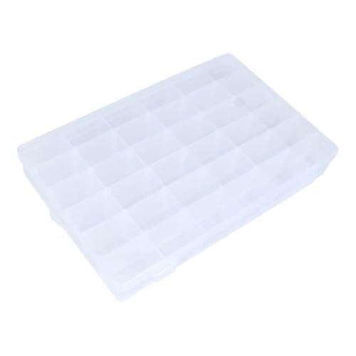 2Pcs Clear Visible Plastic Storage Box- Rectangular Storage Box, Suitable For Beads, Screws Hardware Accessories Organizer Box Art DIY, Crafts, Jewelry, Fishing Tackle, With Label Stickers (36Grids) - Image 1