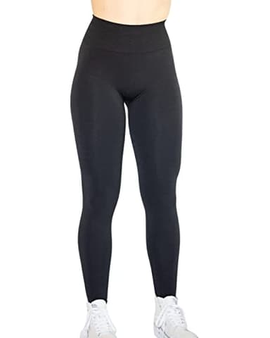 Workout Legging for Women Seamless Scrunch Yoga Pants 7/8 Tummy Control Running for Fitness Sport Active Ankle Legging-25'' (S, Black) - Image 6