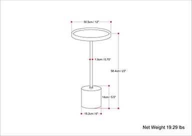 SIMPLIHOME Turner Side Table - 12 inch Wide Solid Mango Wood Top with Iron Stem and Genuine Marble Base in Black/Gold/White, Modern End Table or Nightstand for Living Room, Bedroom, or Entryway - Image 3