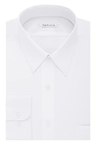 Van Heusen Men's Big Fit Dress Shirt Poplin Solid (Big and Tall), White, 20" Neck 34"-35" Sleeve - Image 3