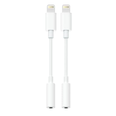Lightning to 3.5mm Headphone Adapter for iPhone - 2 Pack Hi-Res iPhone Aux Adapter Converter Jack Dongle Audio Aux Cord for Apple iPhone 14 13 12 11 X XS White - Image 1