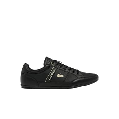 Lacoste Men's Chaymon Sneaker, Black/Black/Gold Leather, 8.5 - Image 5