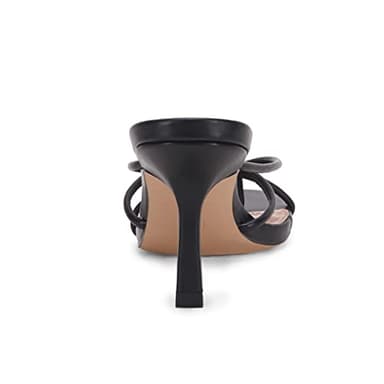 LAICIGO Women's Square Open Toe Flip Flops Kitten Stiletto Heels Strappy Thong Mules Sandals - Image 7