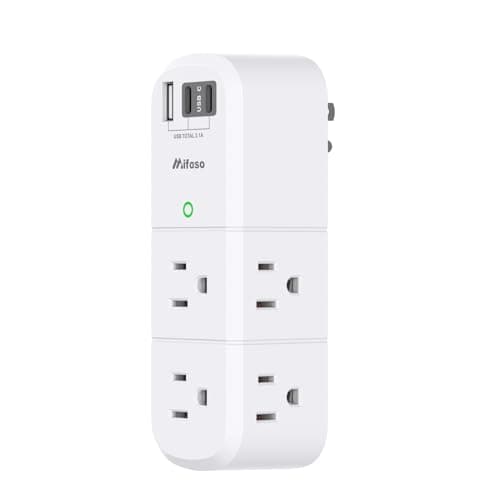 Cruise Ship Essentials - Outlet Extender with Rotating Plug, 6 AC Outlets with USB Charging Ports, Multi Plug Wall Outlet USB C Charger Hub, Non Surge Protector Non Extension Cord - Image 1