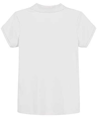 IZOD Big Girls School Uniform Short Sleeve Interlock Polo, White, 16 - Image 2