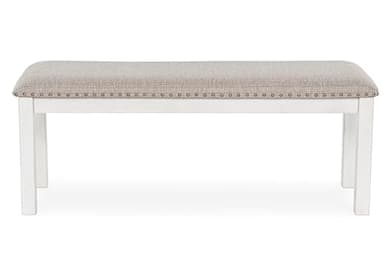 Signature Design by Ashley Robbinsdale Large Upholstered 48" W Dining Bench, Light Gray & White - Image 4
