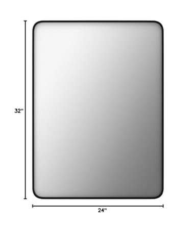 LOAAO 24X32 Inch Black Metal Framed Bathroom Mirror for Wall, Matte Black Bathroom Vanity Mirror Farmhouse, Large Rounded Rectangle Mirror, Anti-Rust, Hangs Horizontally or Vertically - Image 7