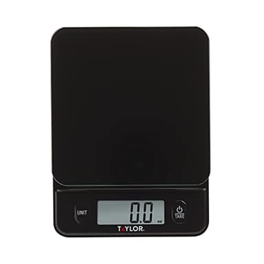 Taylor Glass Top Food Scale with Touch Controls, 11 lb Capacity, Sleek Black Design for Precision Food Measurement in Grams and Ounces - Image 1