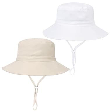 Baby Toddler Sun Hat,Boys Girls Bucket Hat for Kids UPF 50+ Sun Protective Child Summer Beach Hats 6-24 Months - Image 1