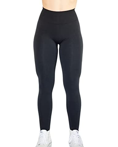 Workout Legging for Women Seamless Scrunch Yoga Pants 7/8 Tummy Control Running for Fitness Sport Active Ankle Legging-25'' (S, Black) - Image 3