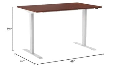 FLEXISPOT EN1 One-Piece Standing Desk 48 x 30 Inch Height Adjustable Desk for Home Office and Computer Workstation (White Frame + 48" Mahogany Top, 2 Packages) - Image 3