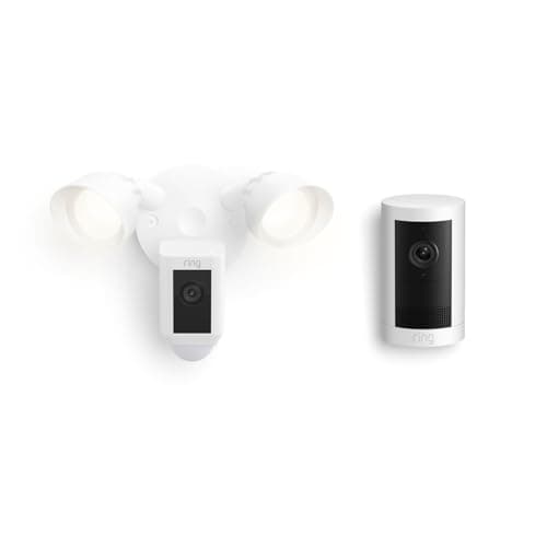 Ring Floodlight Cam Plus, Wired with Ring Outdoor Cam Plus, Battery - Image 1