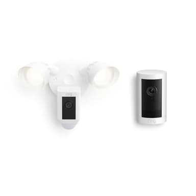 Ring Floodlight Cam Plus, Wired with Ring Outdoor Cam Plus, Battery - Image 1