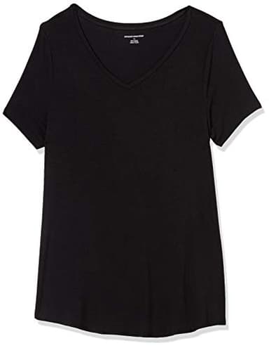 Amazon Essentials Women's Relaxed-Fit Short-Sleeve V-Neck Tunic (Available in Plus Size), Black, Small - Image 7
