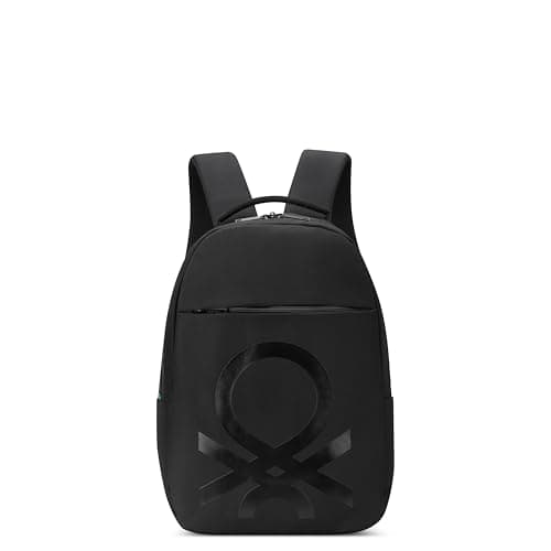 United Colors of Benetton Fabrica Backpack, Black, 15.6 Inch Laptop Sleeve - Image 1