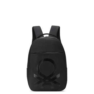 United Colors of Benetton Fabrica Backpack, Black, 15.6 Inch Laptop Sleeve - Image 1