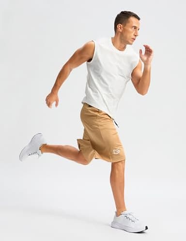 G Gradual Men's Long Basketball Shorts with Zipper Pocket 11'' Quick Dry Gym Shorts Lightweight Mesh Athletic Shorts for Men(Khaki,L) - Image 6