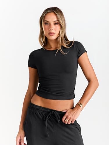 Trendy Queen Womens 2 Two Piece Set 2025 Summer Workout Beach Vacation Gym Clothes Fall Fashion Lounge Matching Sweatsuit Sweat Teacher School Wide Leg Pant Travel Outfit Fitness Athletic Clothing - Image 5