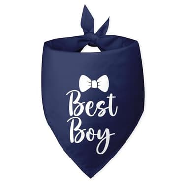 Best Boy Dog Bandanas Wedding Dog Bandana Pet Puppy Bandanas Boy Navy Dog Bandana Engagement Gift Funny Dog Bandana Wedding Photo Prop Pet Scarf Accessories for Pet Dog Lovers Gifts - Image 1