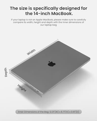 tomtoc 360 Protective Laptop Sleeve Set for 14-inch MacBook Pro M5/M4/M3/M2/M1 Pro/Max A3434 A3112 A3401 A3185 A2992 A2918 2025-2021, Water-Resistant MacBook Case Bag with Organized Accessory Pouch - Image 9