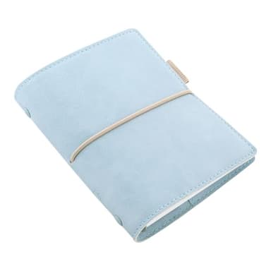 Filofax Domino Soft Organizer, Pocket Size, Pale Blue - Smooth, Leather-Look, Grain Effect, Tactile, Six Rings, Week-to-View Calendar Diary, Multilingual, 2025 (C022582-25) - Image 3