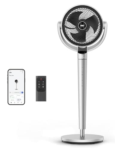 Dreo Oscillating Fan for Bedroom,150°+120° Omni-Directional Quiet Floor Fans with Smart Control, 110ft Pedestal Fan with DC Motor, 9 Speeds, 6 Modes, 43'' Inches, 12H Timer, Wi-Fi/Voice/Alexa - Image 1
