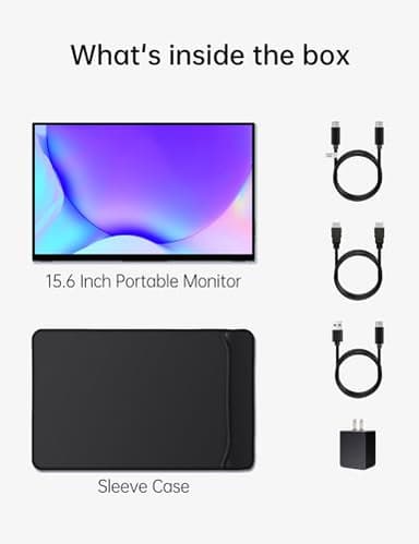15.6'' Portable Monitor Touchscreen, FHD IPS Touch Screen with Tempered Glass, Travel Monitor with Kickstand & Speaker, HDMI USB C External Monitors for Laptop Phone Computer Xbox Switch - Image 7