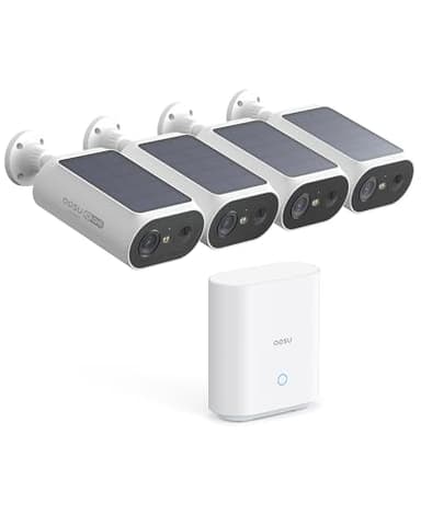 AOSU Solar Security Cameras Wireless Outdoor, 2Mins DIY Installation, No Subscription Cameras for Home Security System, Local Storage, 2K Color Night Vision for Surveillance, 2.4&5ghz WiFi, 4 Cam-kit - Image 1