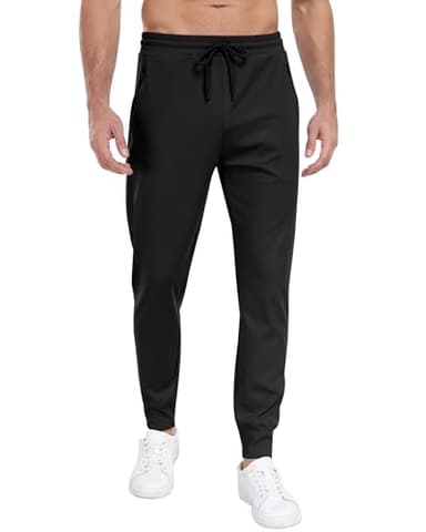3 Pack Men's Sweatpants with Zipper Pockets,Workout Gym Traning Track Joggers Pants for Men Running Jogging Pants-BlackDark GrayNavy-L - Image 3