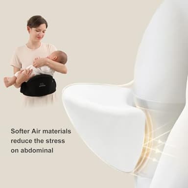 Bebamour Baby Carrier with Hip Seat,All-Position Breathable Mesh Hip Seat & Carrier 0-36Months with Head Hood, 3 PCS Teething Pads, Waist Extender,Storage Bag & Pacifier Case(Black) - Image 8