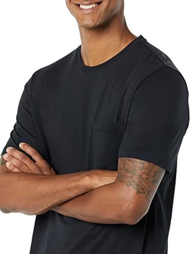Amazon Essentials Mens T-Shirts, Regular-Fit, Short-Sleeve Crewneck Pocket, Pack of 2, Black, 4X-Large Big Tall - Image 6