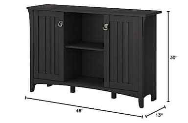 Bush Furniture Salinas Accent Storage Cabinet with Doors in Vintage Black - Image 3