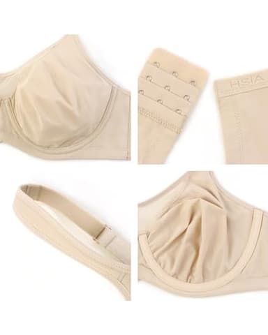 HSIA Minimizer Bras for Women Plus Size, Full Coverage Coolcomfort T Shirt Unlined Bra with Underwire for Heavy Breast, Light Beige 44DDD - Image 5
